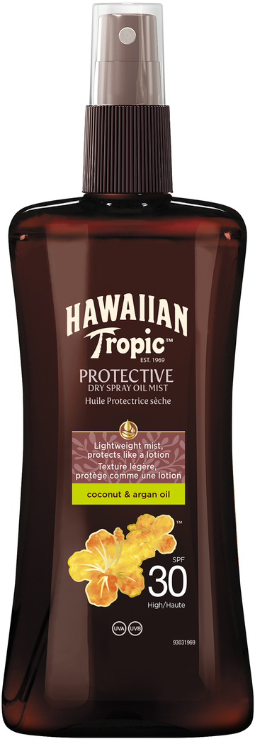 Hawaiian Tropic Glowing Protection Dry Oil Spray SPF30