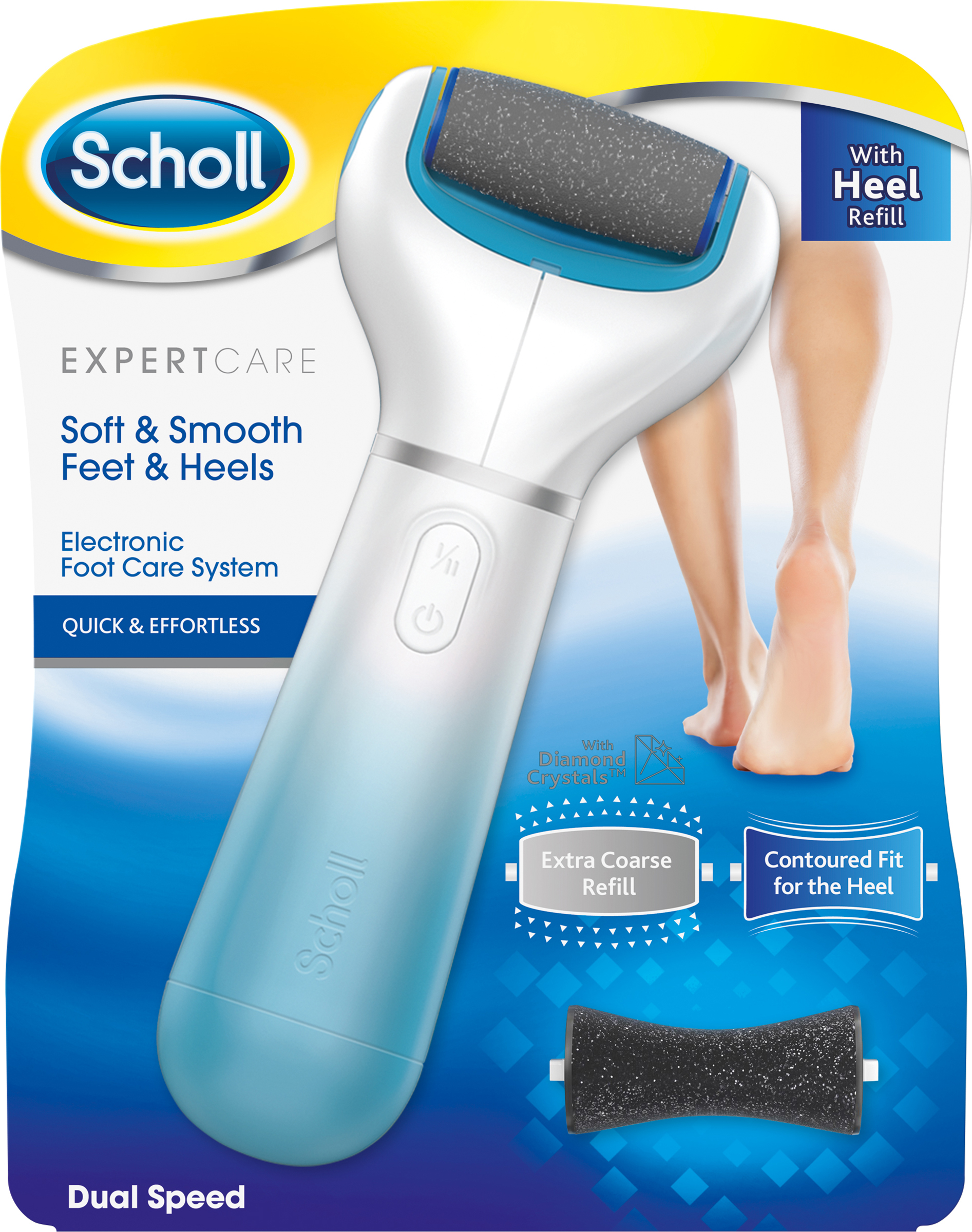 Scholl Velvet Smooth Elektrisk fotfil blå 1 st