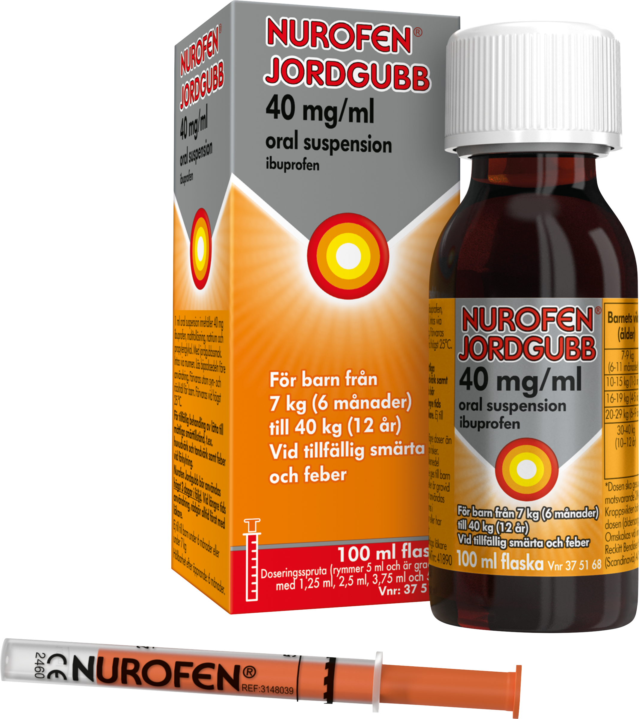 Nurofen Jordgubb, oral suspension 40 mg/ml