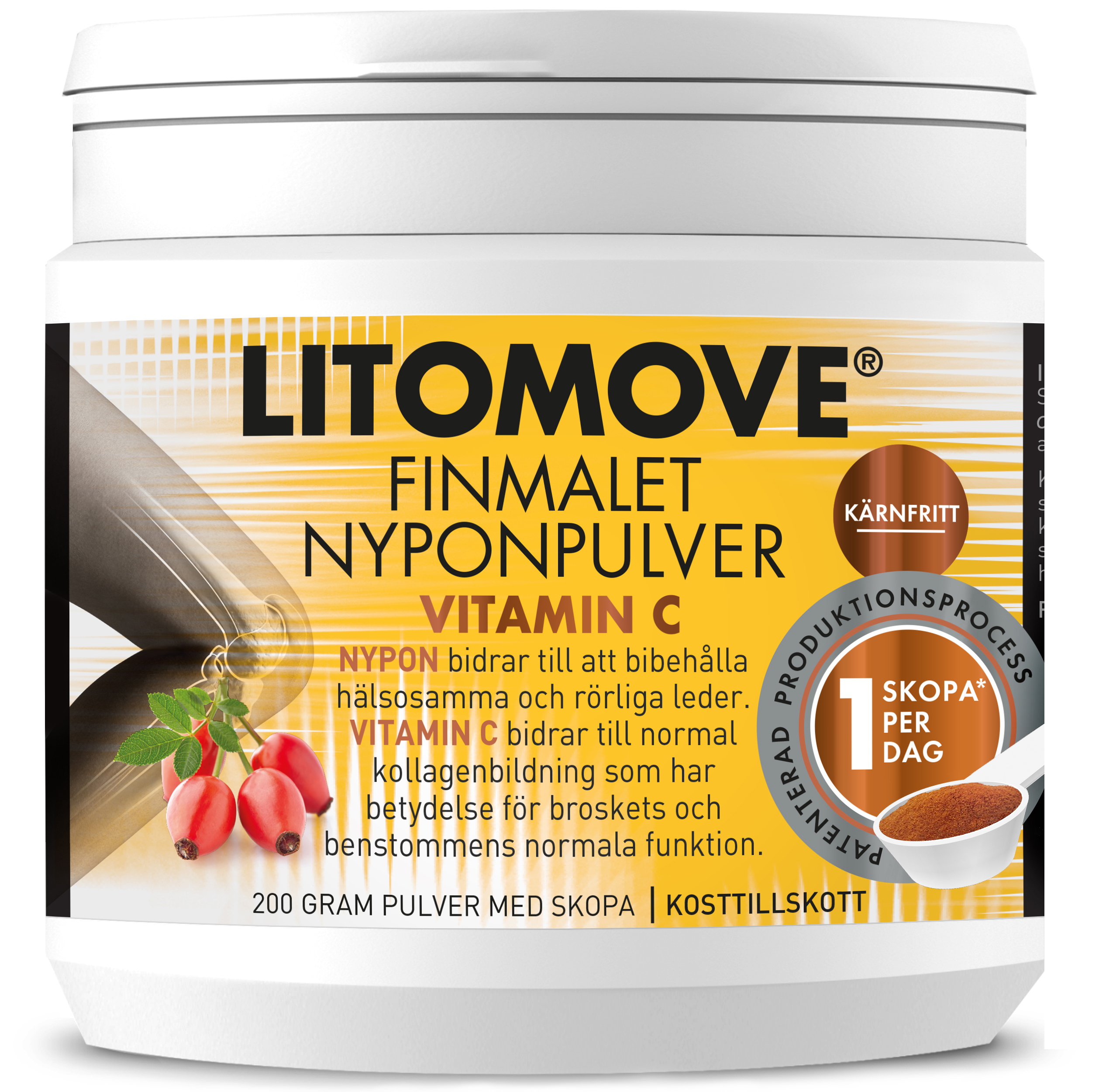 Orkla Care AB Litomove Nyponpulver Vitamin C 200 g