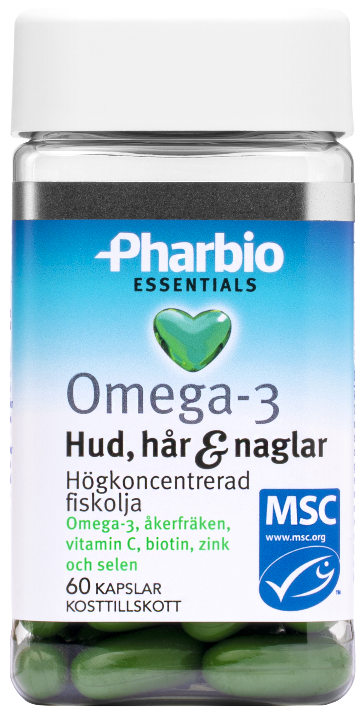 Pharbio Essentials Omega-3 Hud hår & naglar 60 st