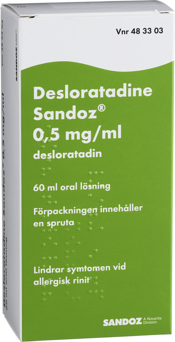 Desloratadine Sandoz, oral lösning 0,5 mg/ml