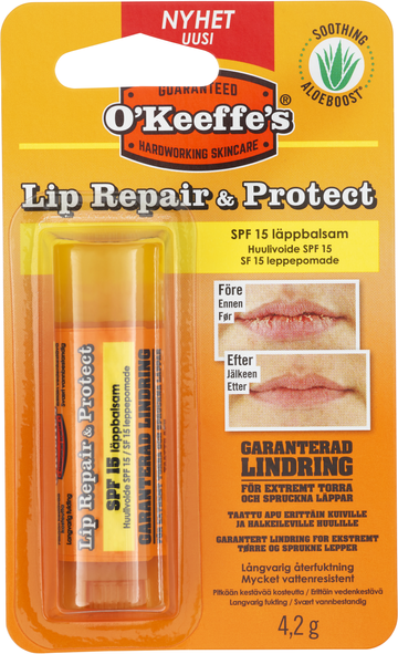 O'Keeffe's Lip Repair and Protect läppbalsam SPF 15