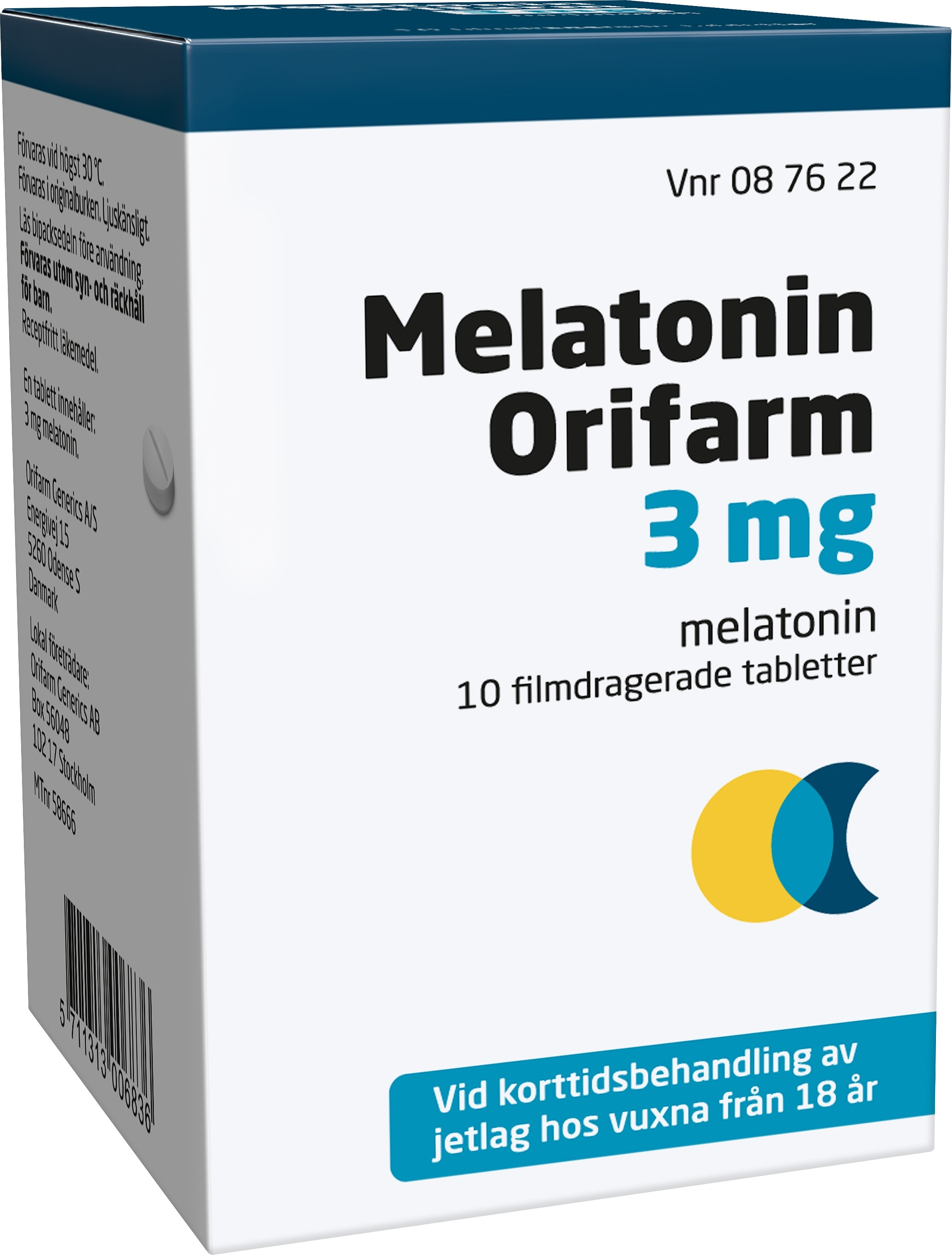 Melatonin Orifarm, filmdragerad tablett 3 mg