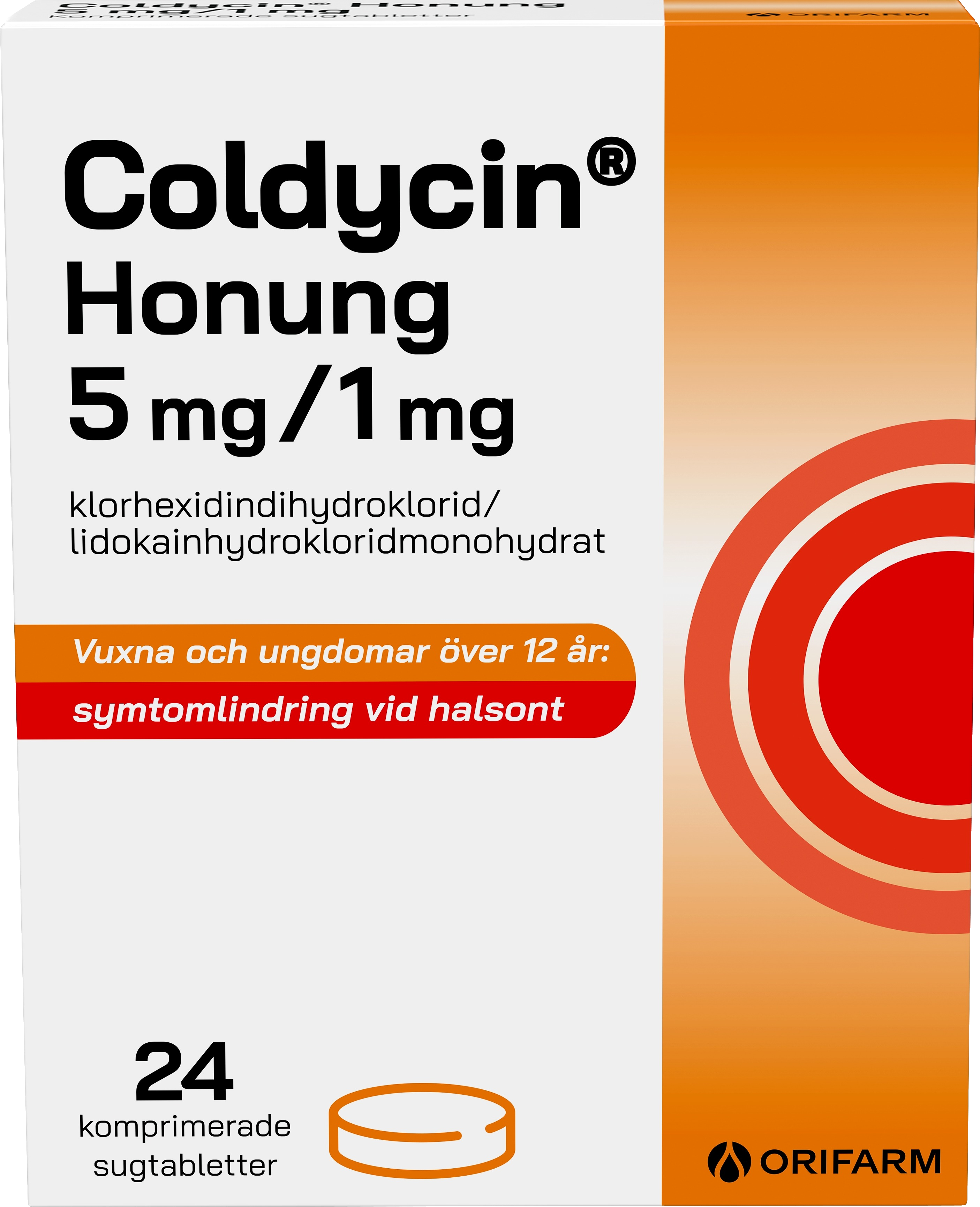 Coldycin Honung, komprimerad sugtablett 5 mg/1 mg