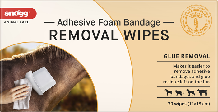 Snögg Adhesive foam bandage removal wipes