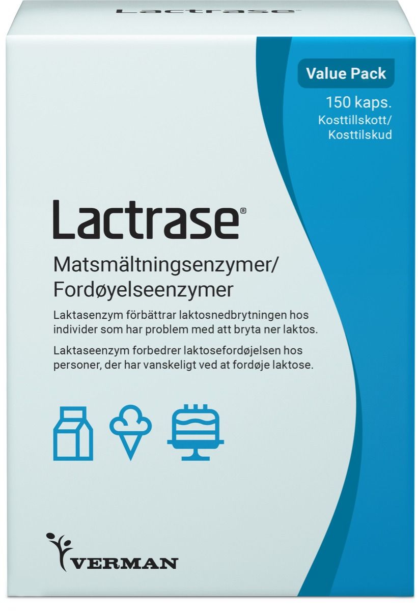 Verman Sverige AB Lactrase laktasenzym kapslar 150 styck