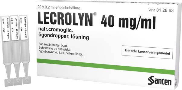 Lecrolyn, ögondroppar, lösning i endosbehållare 40 mg/ml