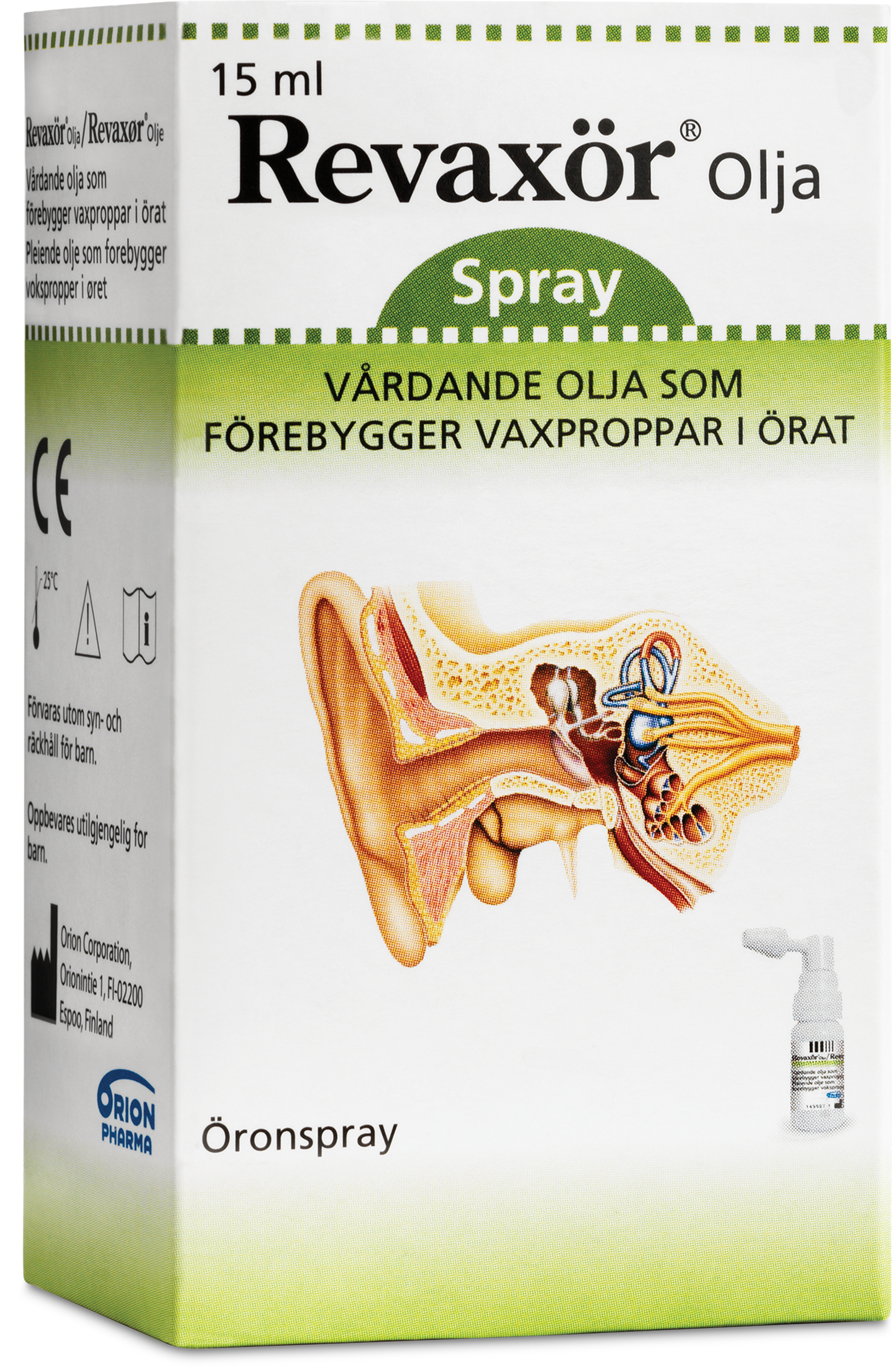 Orion Pharma AB Revaxör olja öronspray 15 ml