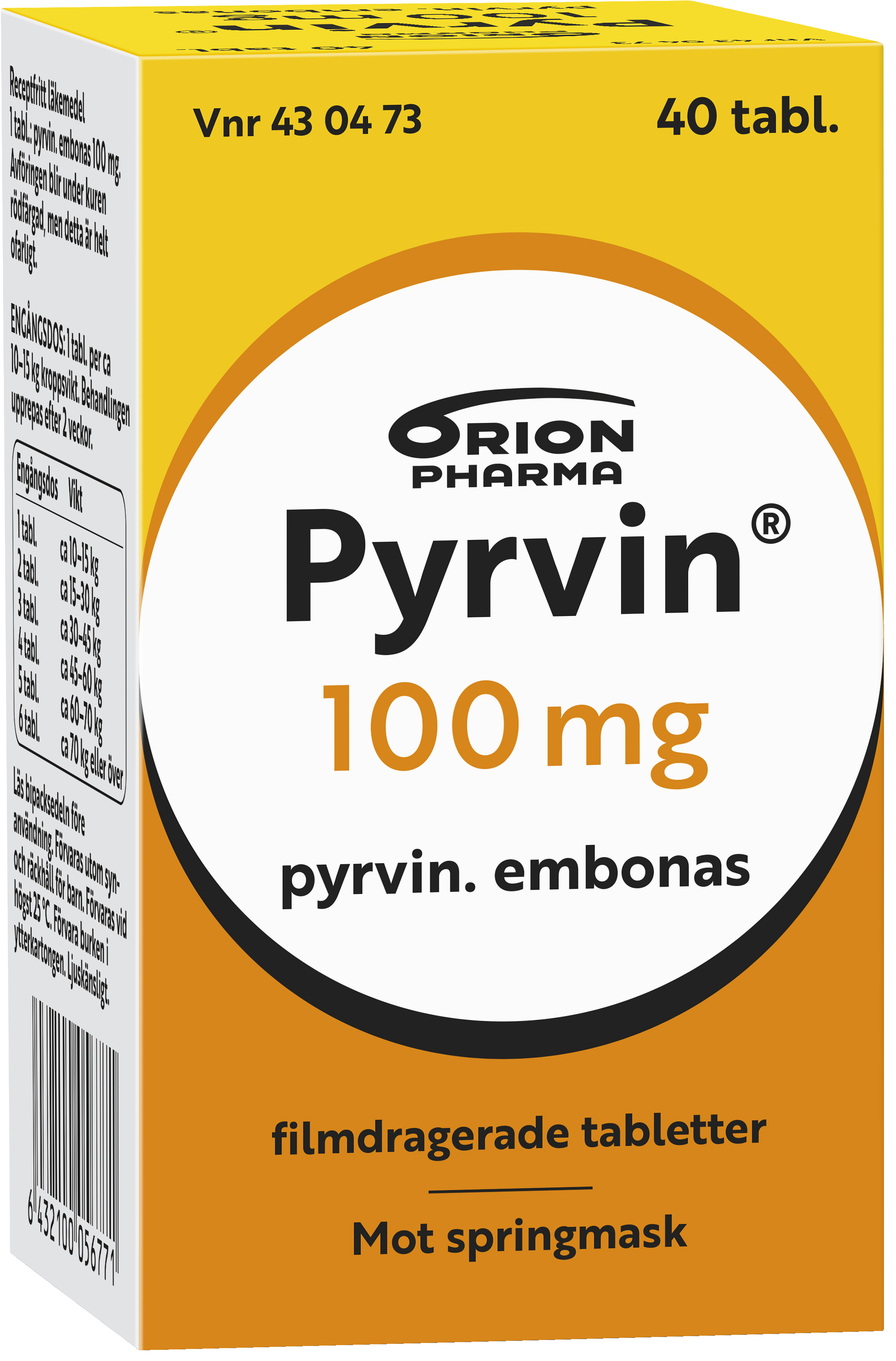 Pyrvin, filmdragerad tablett 100 mg
