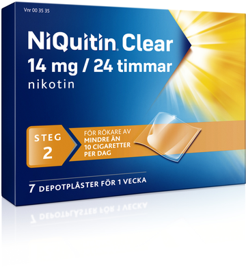 NiQuitin Clear, depotplåster 14 mg/24 timmar