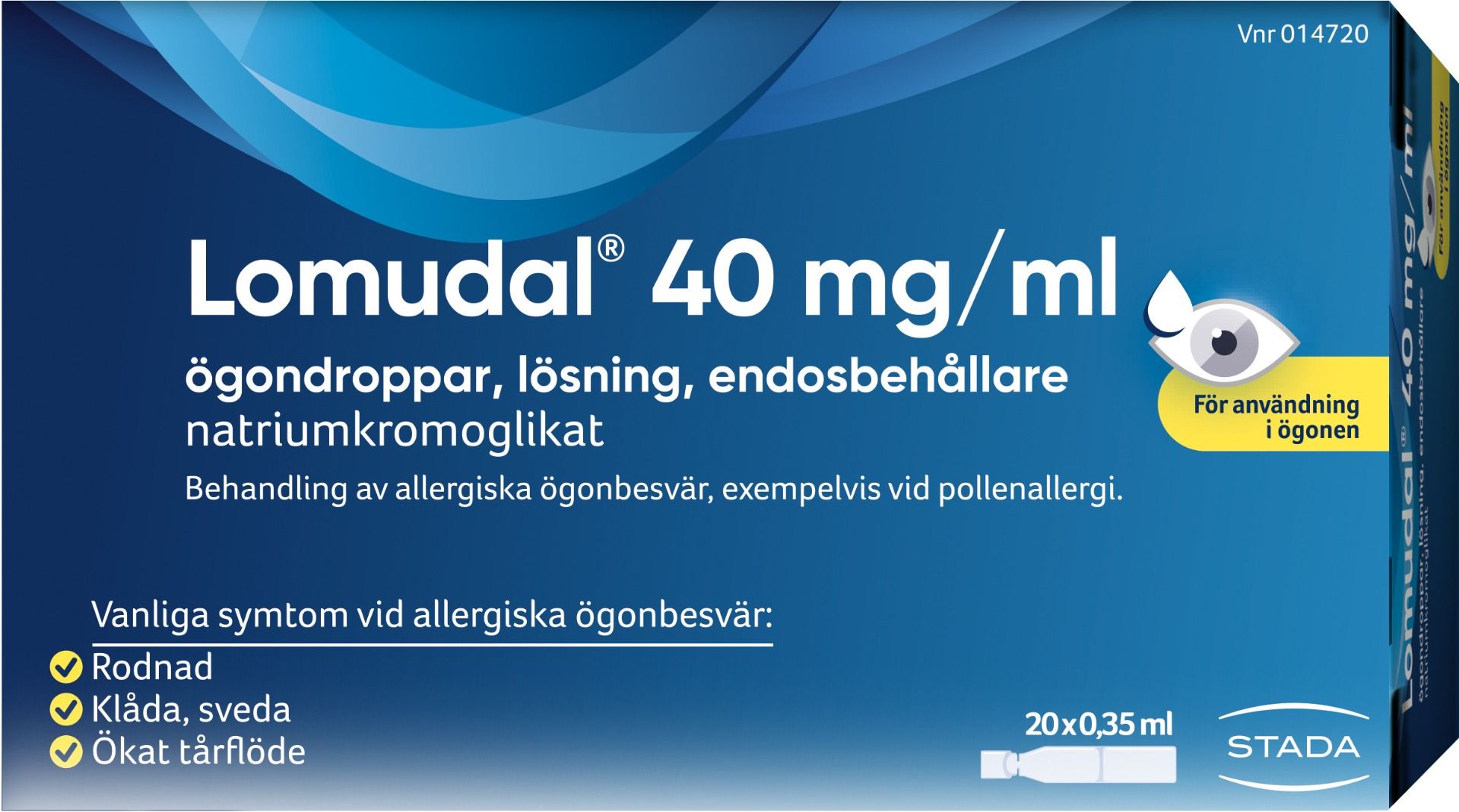 Lomudal, ögondr, lösn, endosbehållare 40 mg/ml