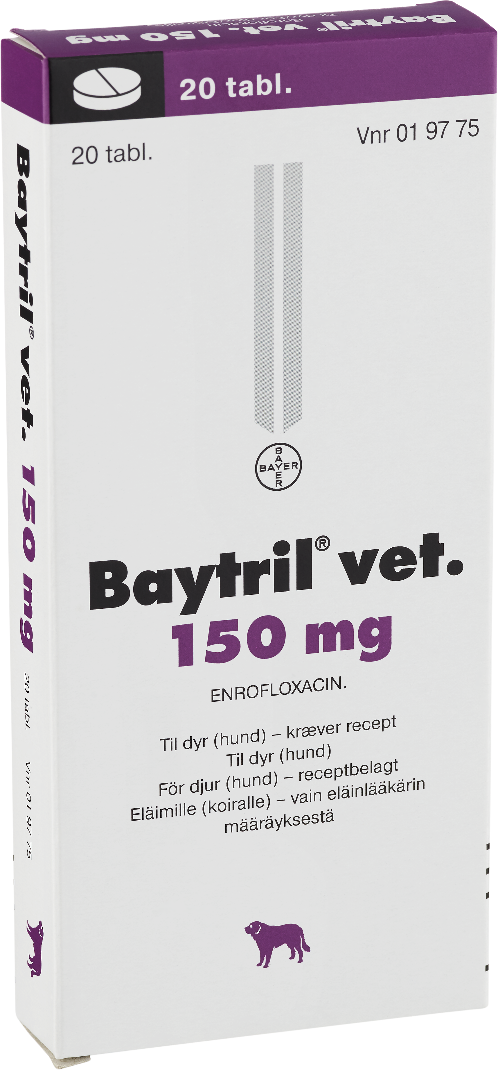 Baytril vet., tablett 150 mg Elanco Denmark ApS