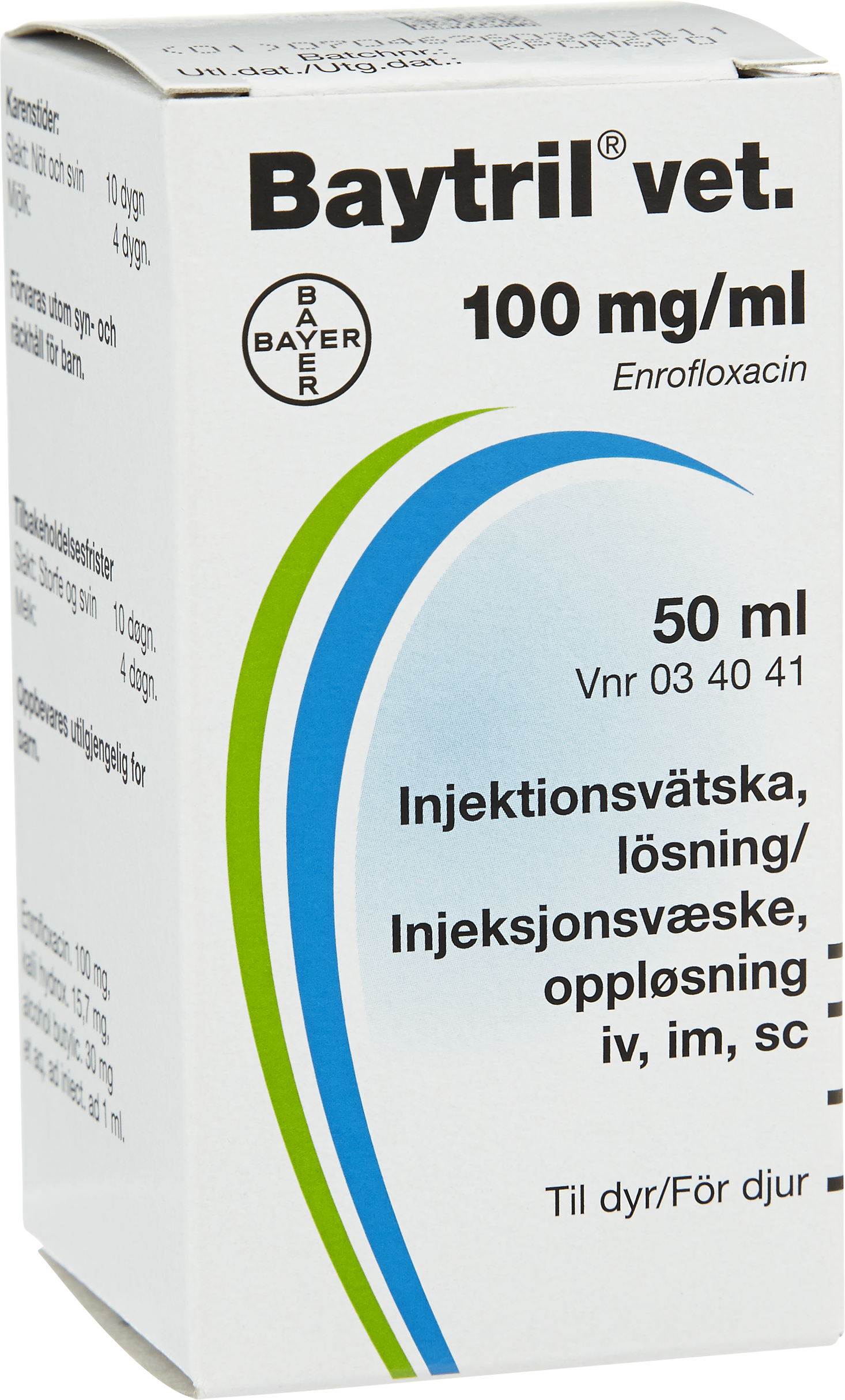 Baytril vet., inj-vätska, lösning 100 mg/ml