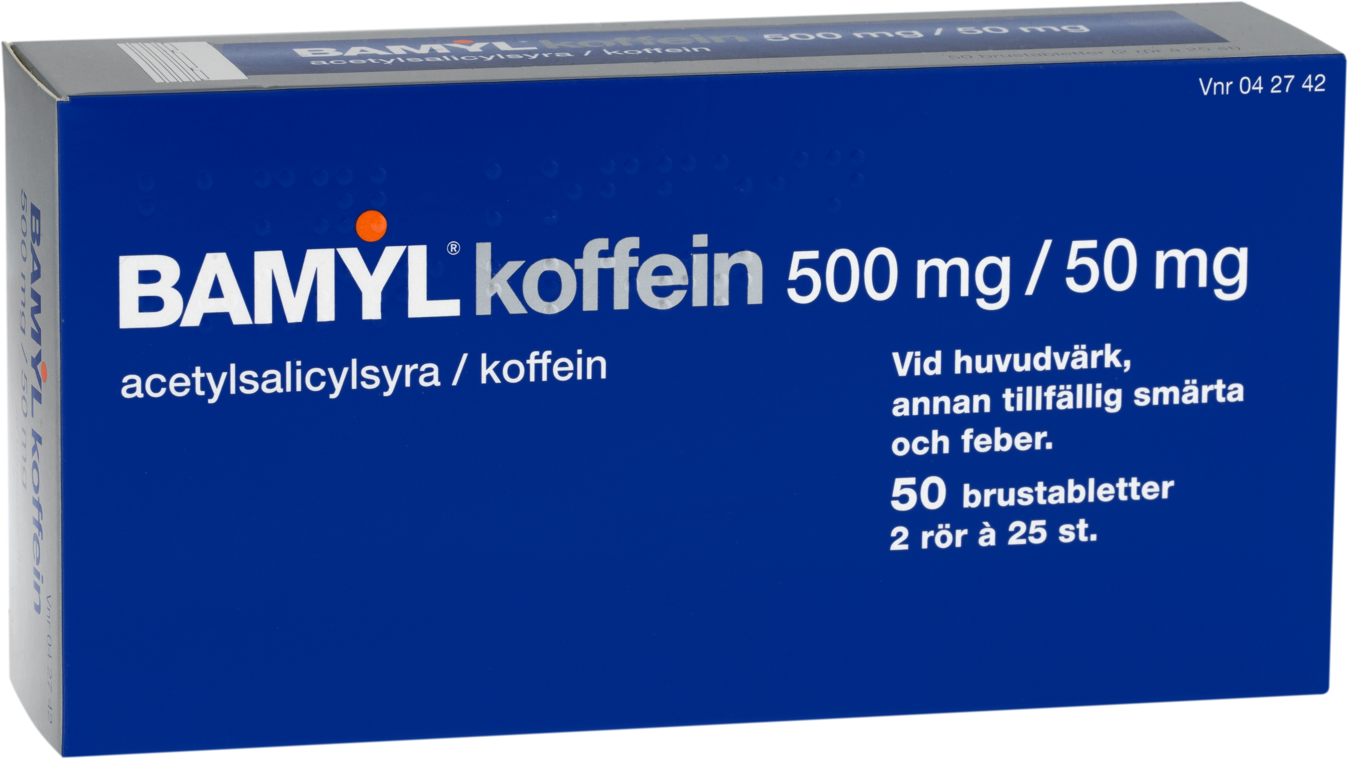 Bamyl koffein, brustablett 500 mg/50 mg
