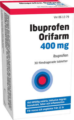 Ibuprofen Orifarm, filmdragerad tablett 400 mg