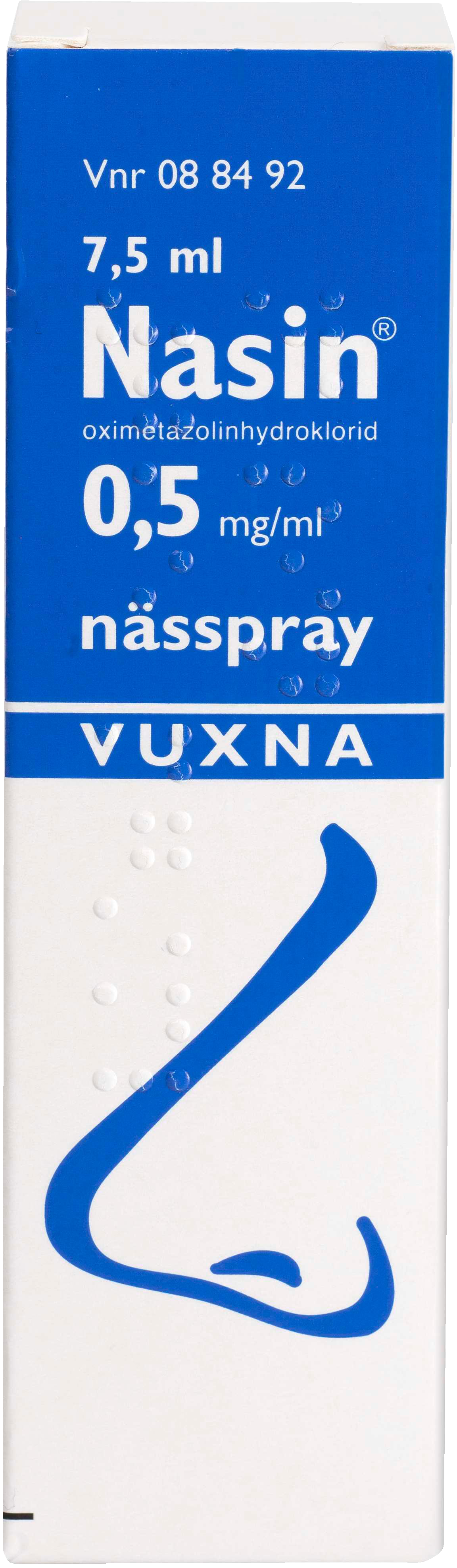 Nasin, nässpray, lösning 0,5 mg/ml