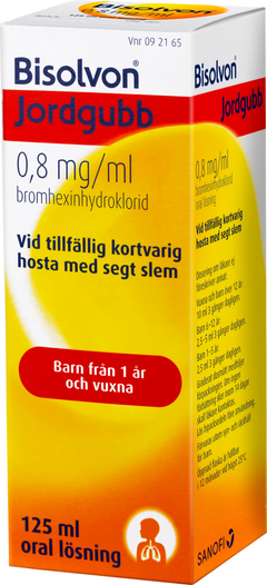Bisolvon Jordgubb, oral lösning 0,8 mg/ml