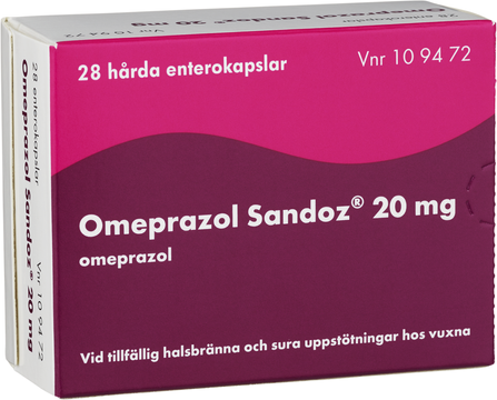 Omeprazol Sandoz, enterokapsel, hård 20 mg