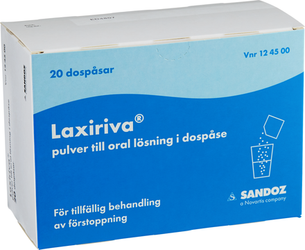 Laxiriva, pulver till oral lösning i dospåse