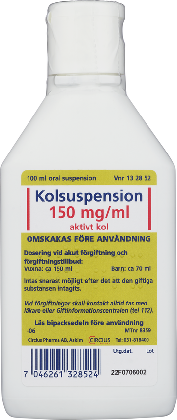 Kolsuspension, oral suspension 150 mg/ml