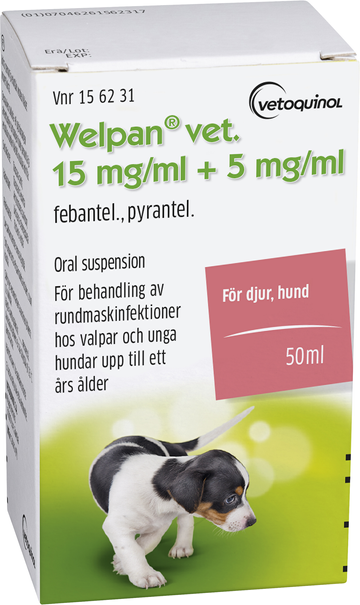 Welpan vet., oral suspension 5 mg/ml+15 mg/ml