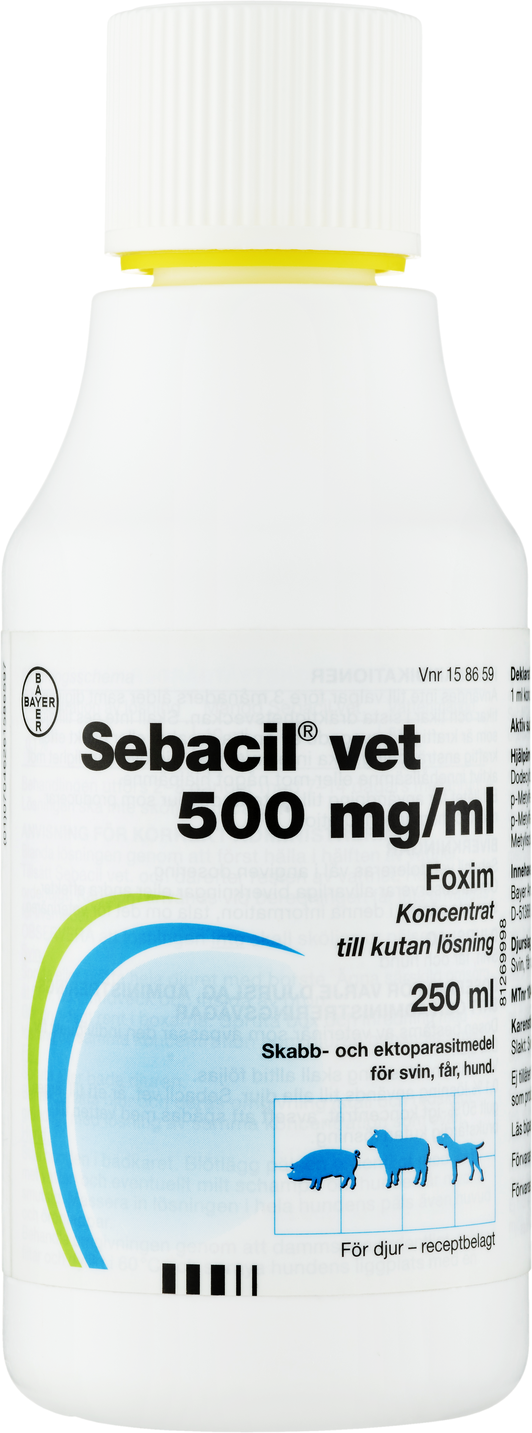 Sebacil vet., koncentrat till kutan lösning 500 mg/ml