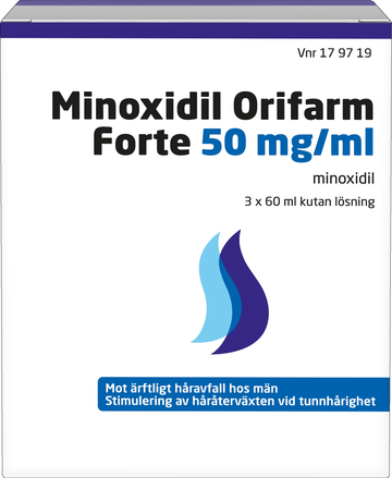 Minoxidil Orifarm Forte, kutan lösning 50 mg/ml