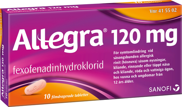 Allegra, filmdragerad tablett 120 mg STADA Nordic ApS