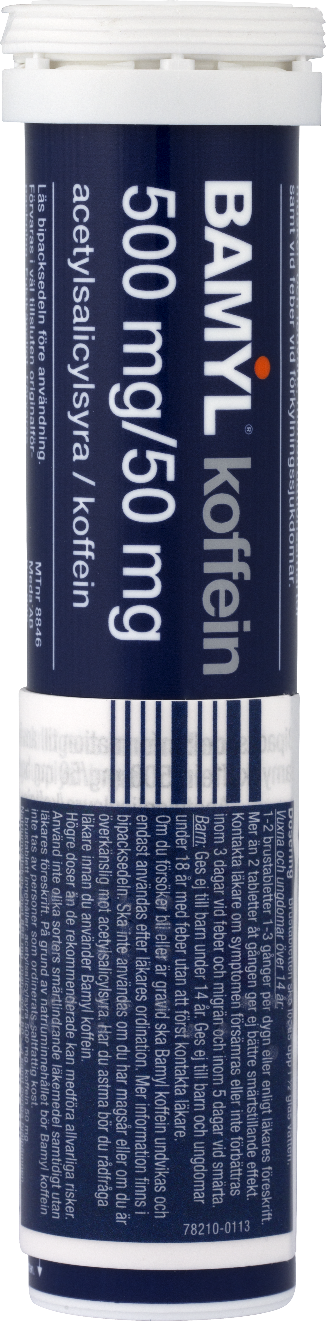 Bamyl koffein, brustablett 500 mg/50 mg