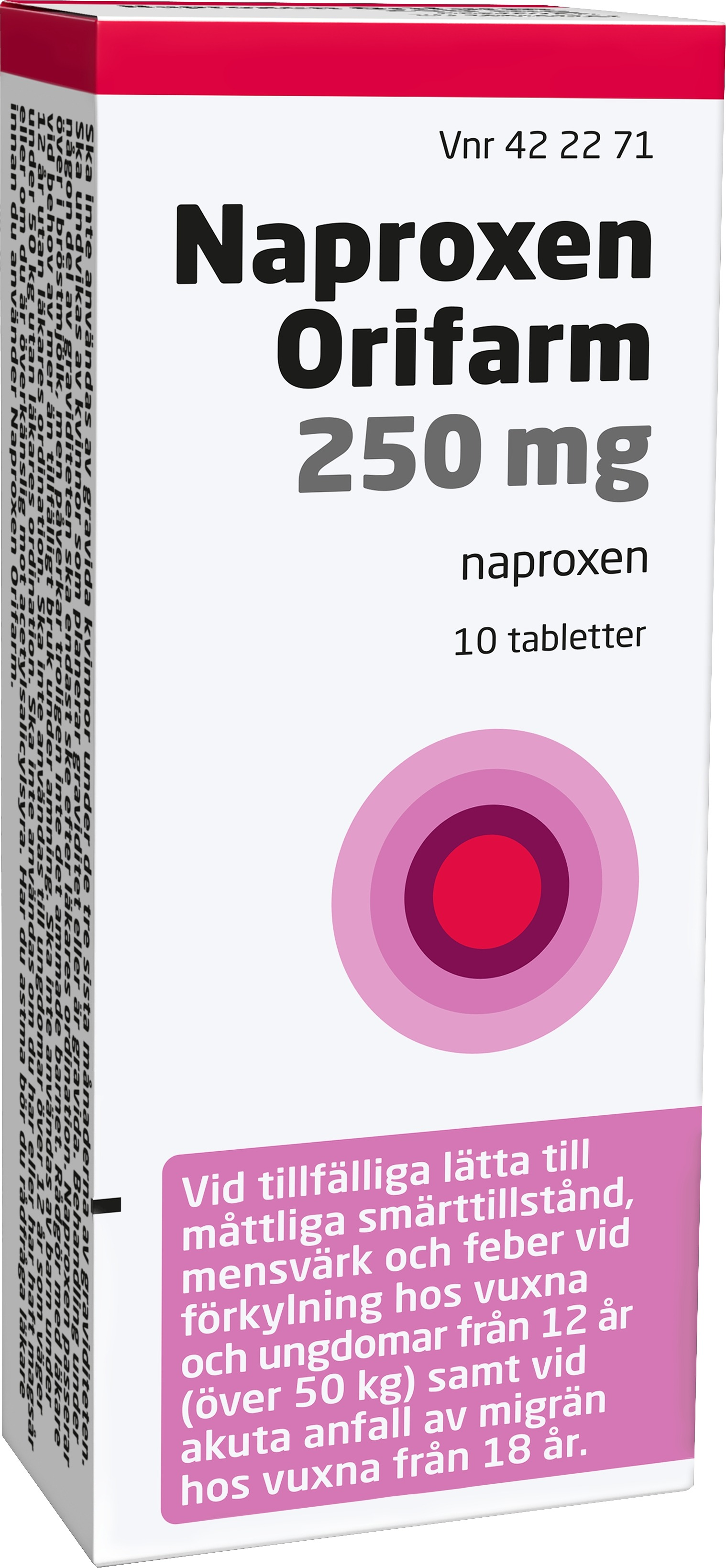 Naproxen Orifarm, tablett 250 mg