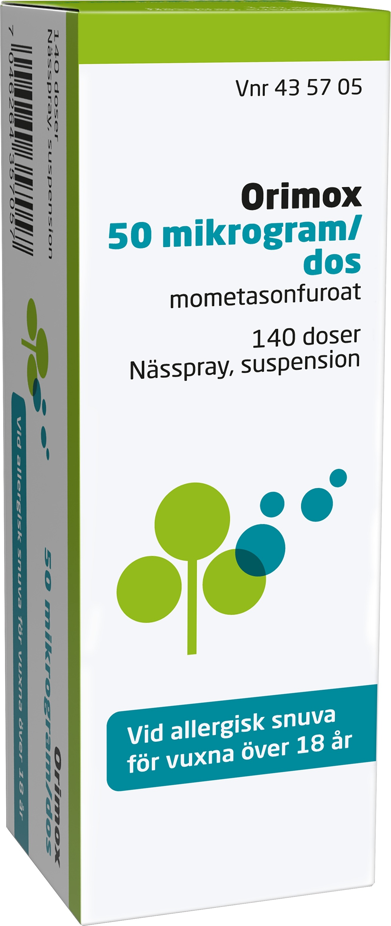 Orimox, nässpray, suspension 50 mikrogram/dos