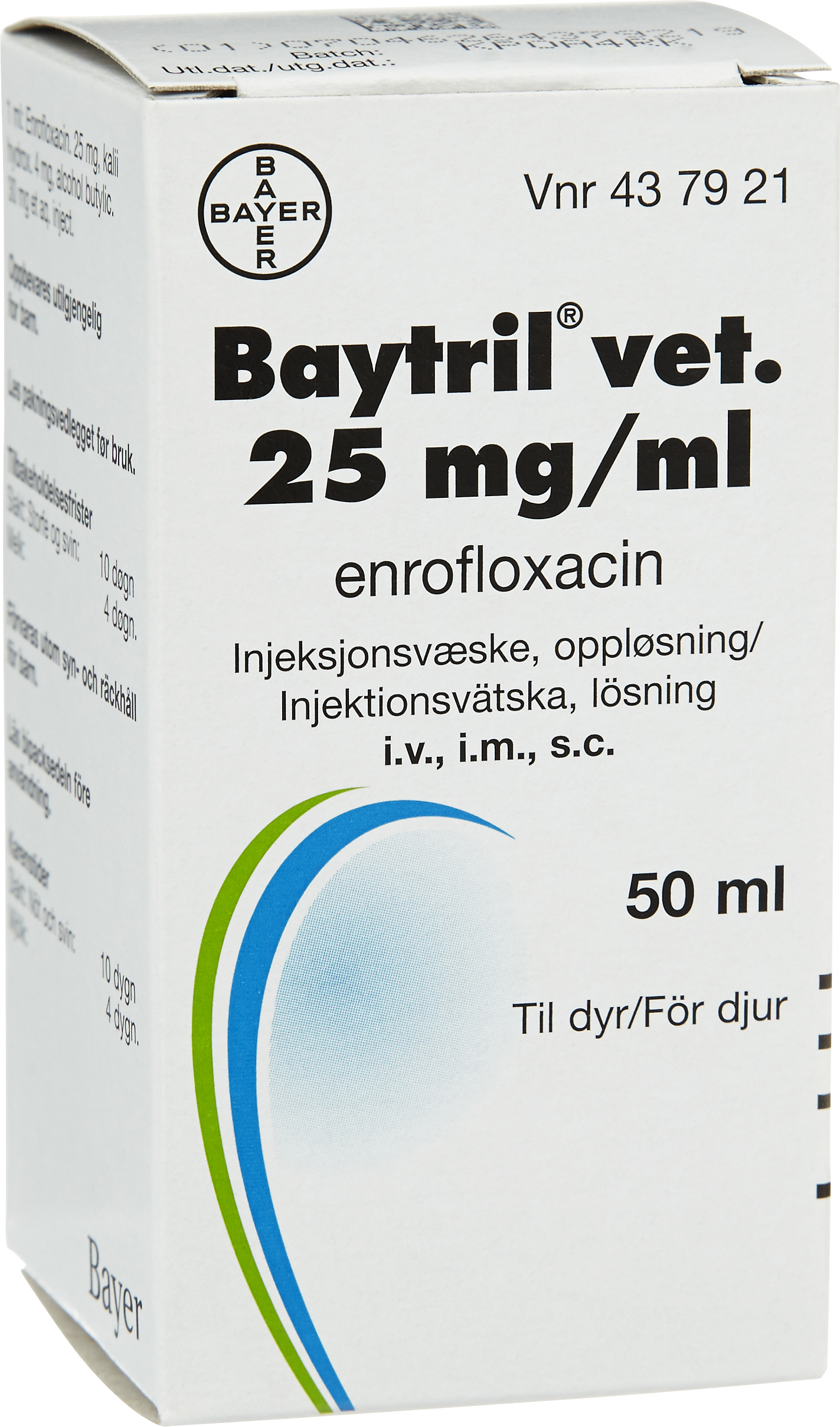 Baytril vet., inj-vätska, lösning 25 mg/ml