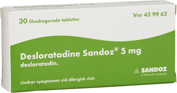Desloratadine Sandoz, filmdragerad tablett 5 mg