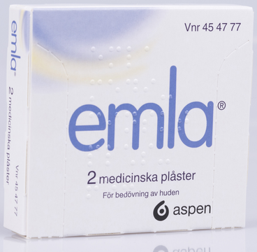 EMLA, medicinskt plåster 25 mg/25 mg Aspen Nordic