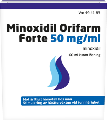 Minoxidil Orifarm Forte, kutan lösning 50 mg/ml