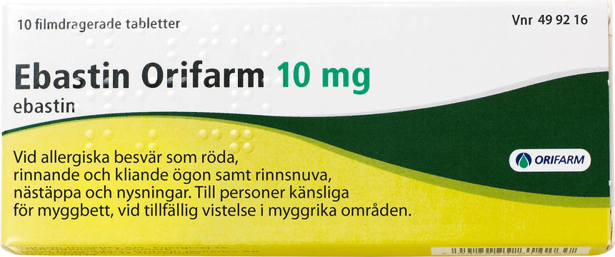Ebastin Orifarm, filmdragerad tablett 10 mg