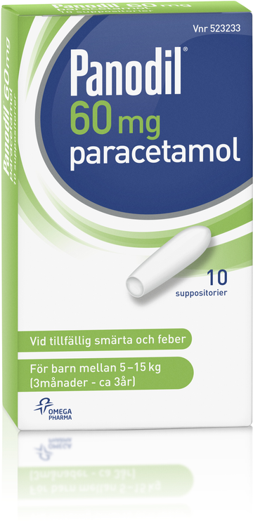 Panodil, suppositorium 60 mg