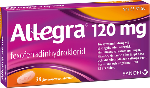 Allegra, filmdragerad tablett 120 mg STADA Nordic ApS