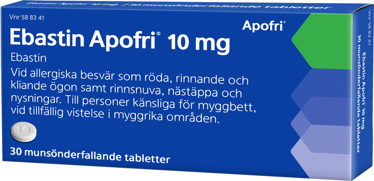 Ebastin Apofri, munsönderfallande tablett 10 mg