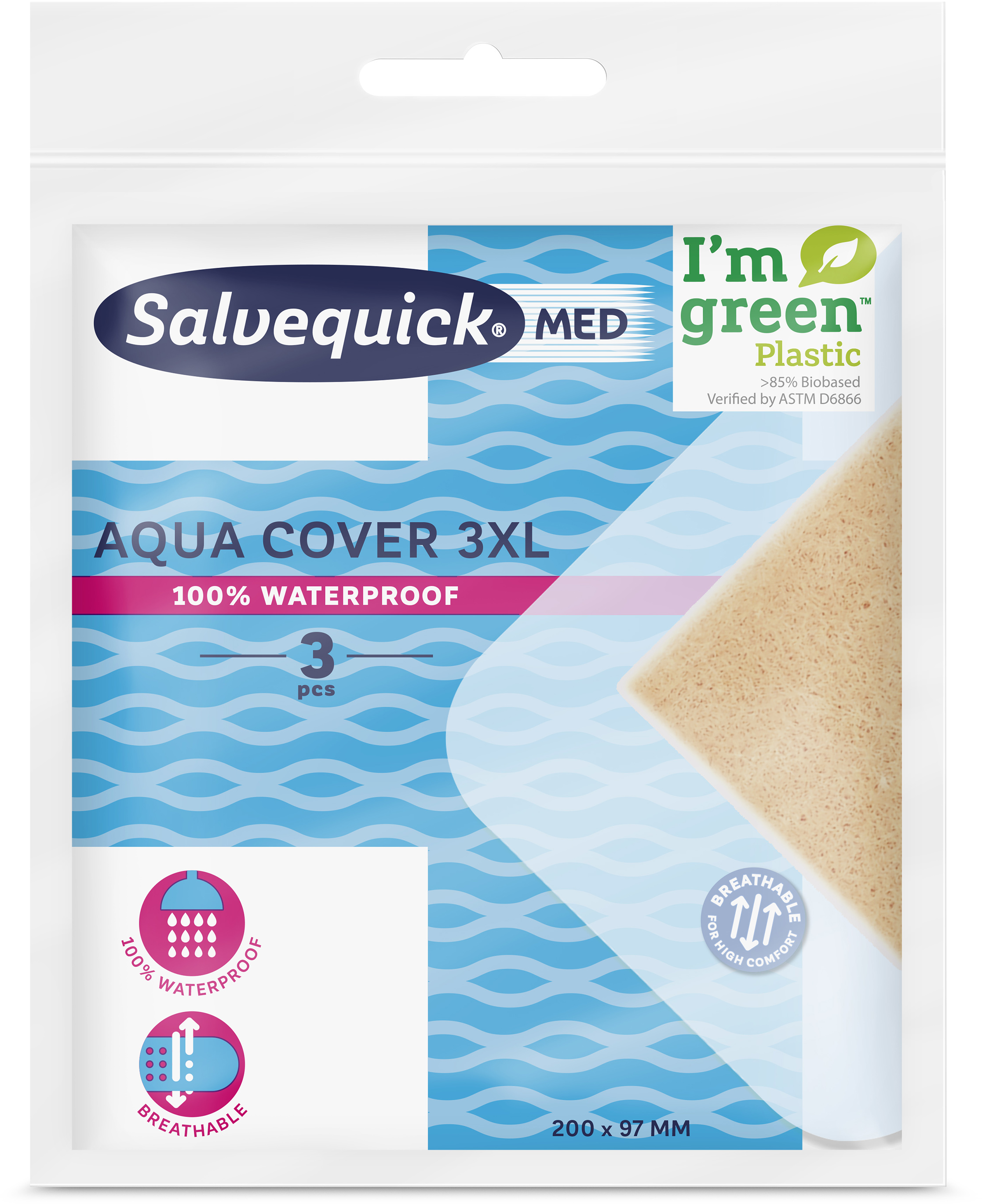 Orkla Care Sweden AB SalvequickMed Aqua Cover 3XL 3 st