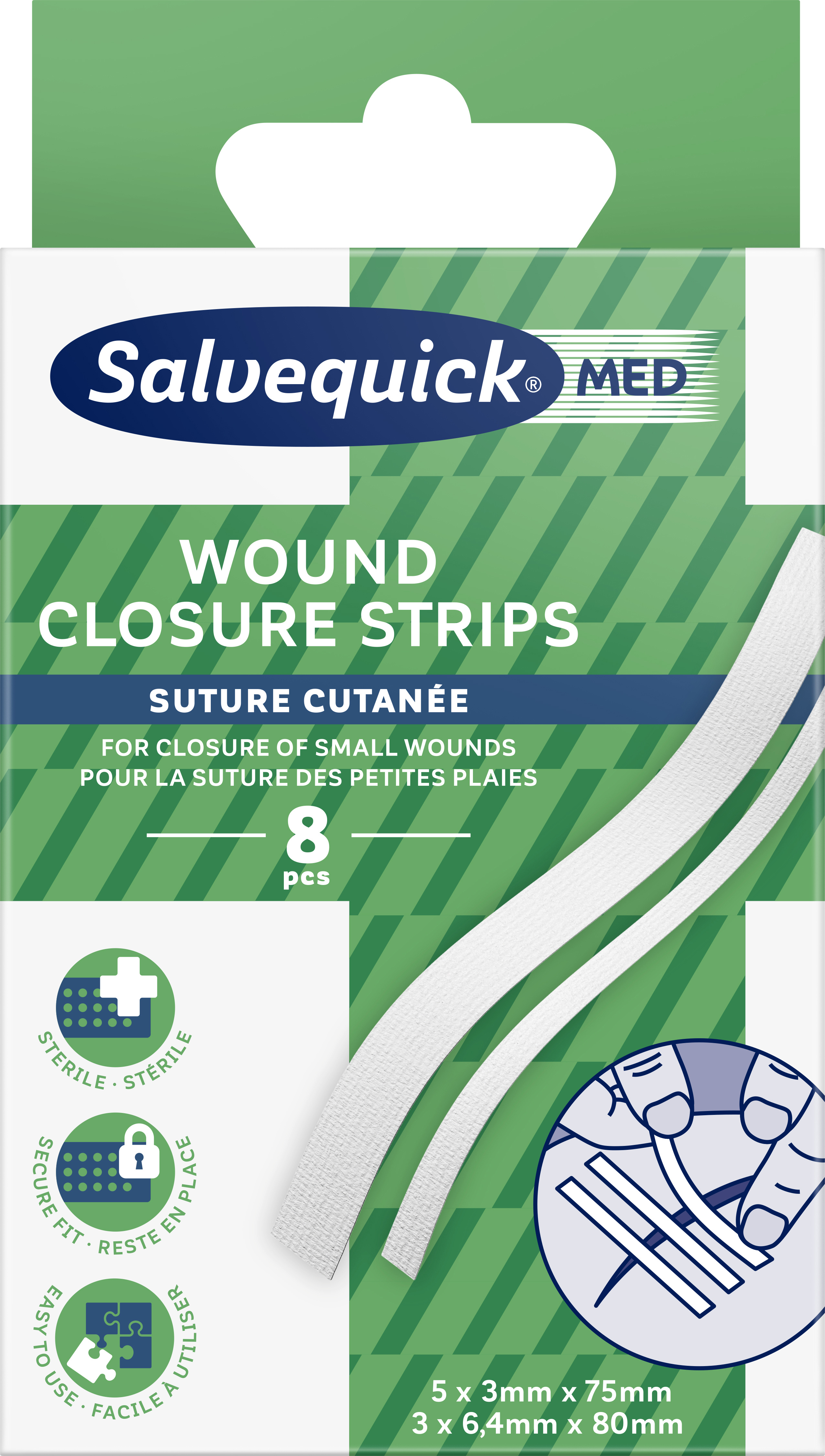 Orkla Care AB Salvequickmed Wound Closure Strips 8 st