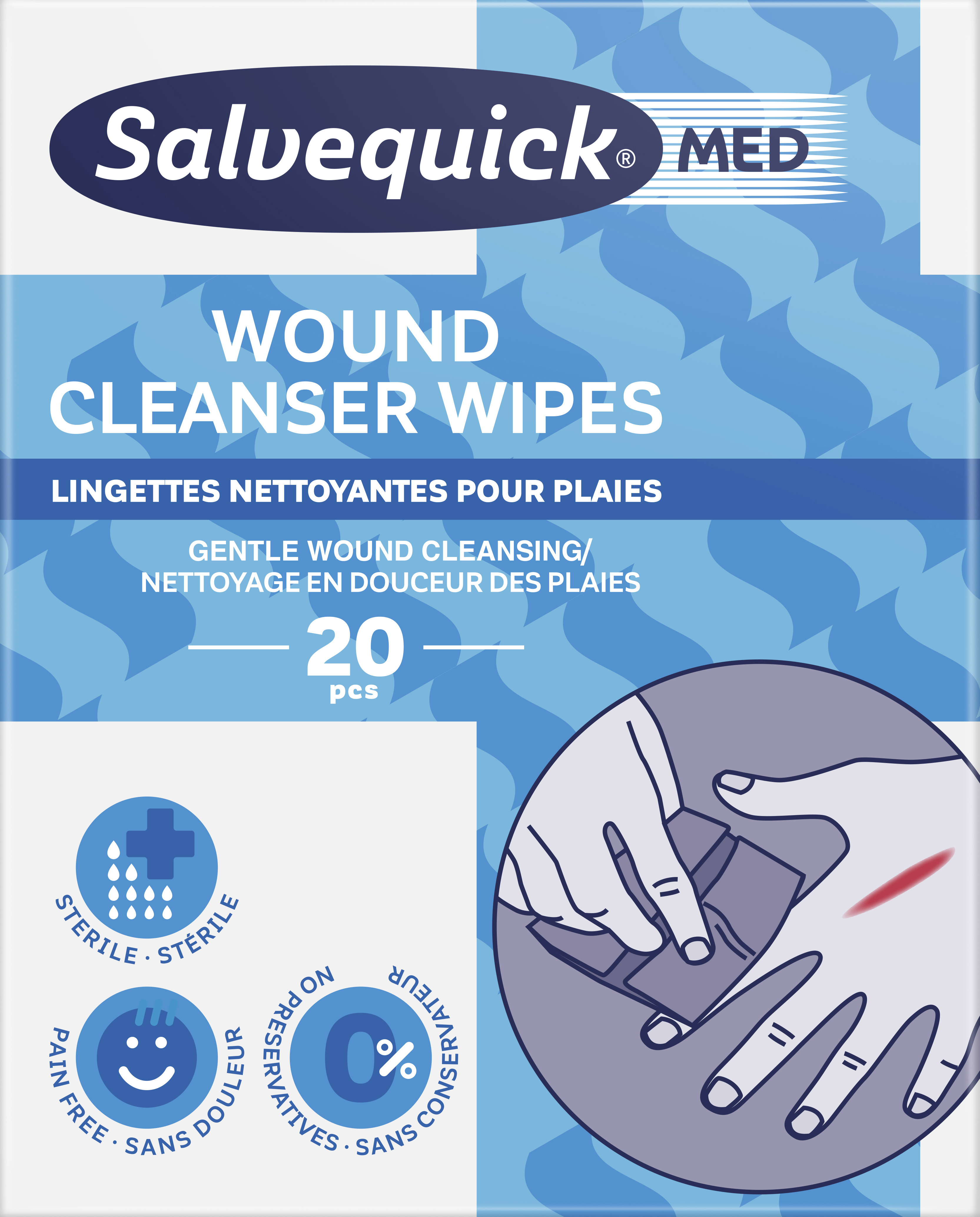 Salvequickmed Wound Cleanser Wipes 20 st