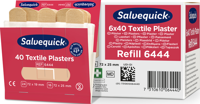 Salvequick Textilplåster 40st refill (6 per ask)