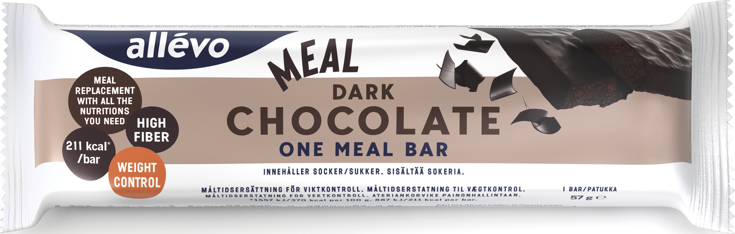 Karo Pharma Sverige AB Allévo One Meal Dark Chocolate bar 57 g