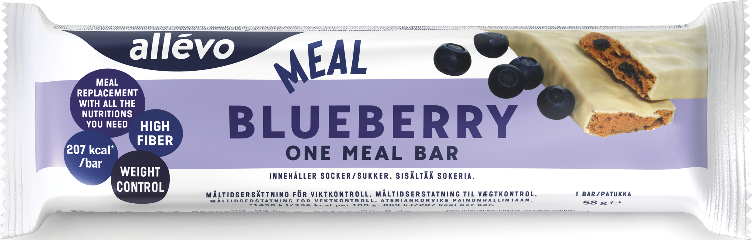 Karo Pharma Sverige AB Allévo One Meal Blueberry bar 58 g