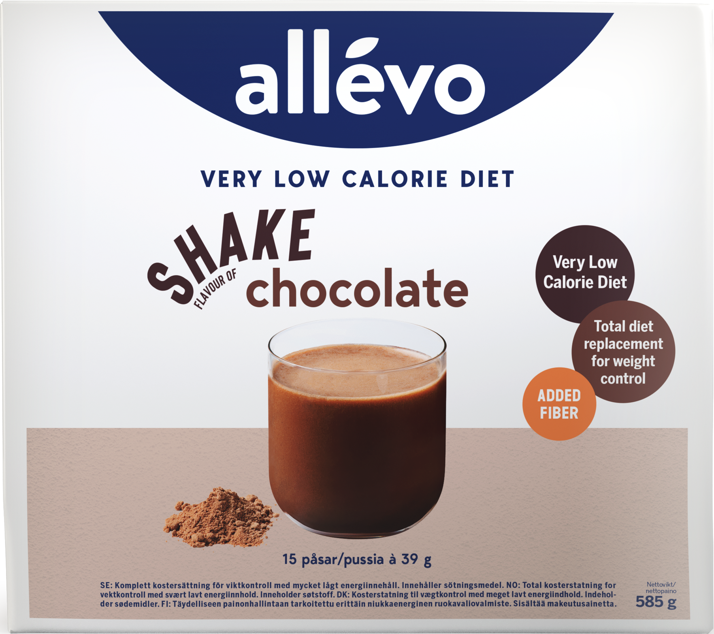 Karo Pharma Sverige AB Allévo Shake Chocolate VLCD 15 st