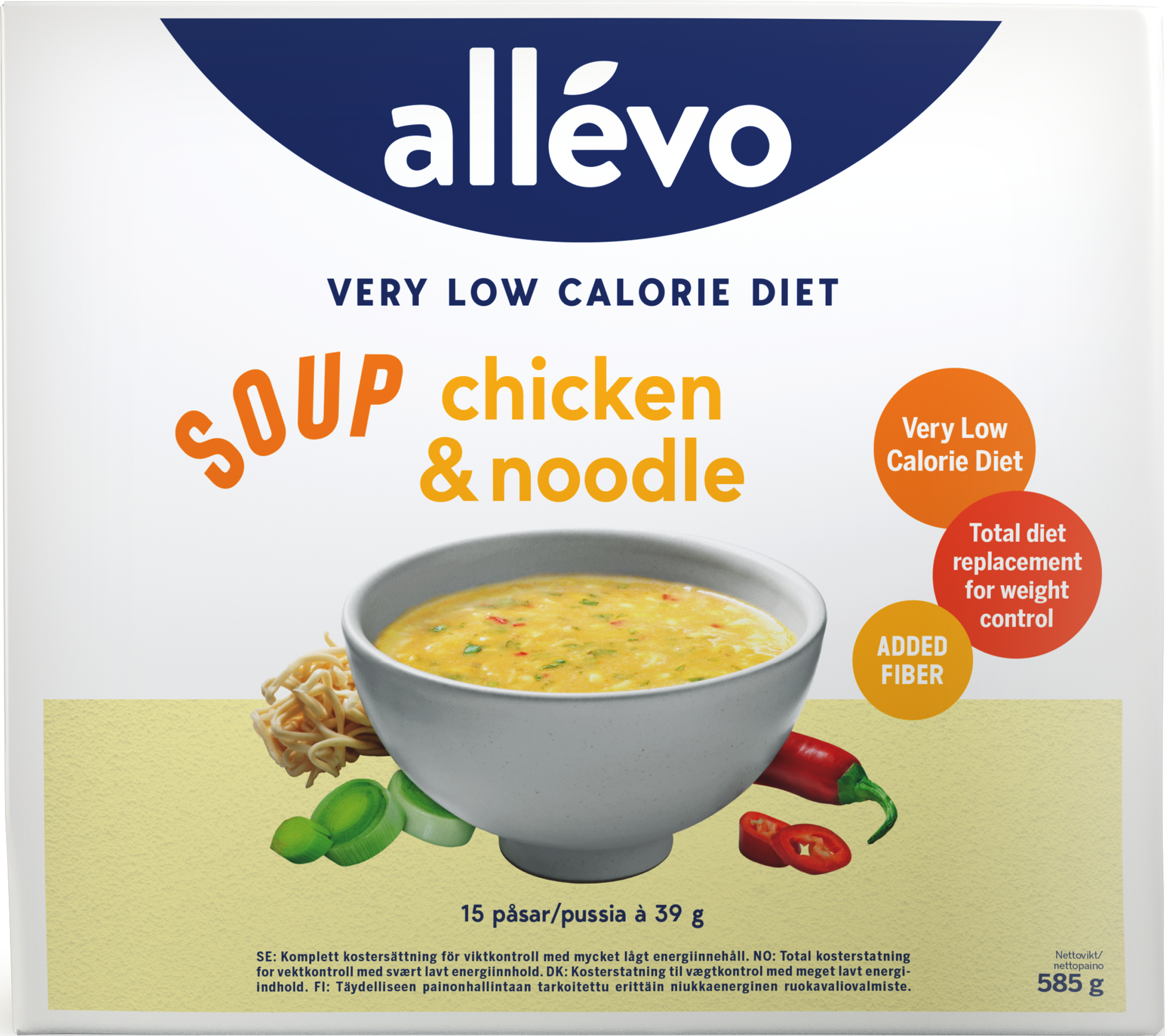 Karo Pharma Sverige AB Allévo Soup Chicken/Noodle,VLCD 15 st