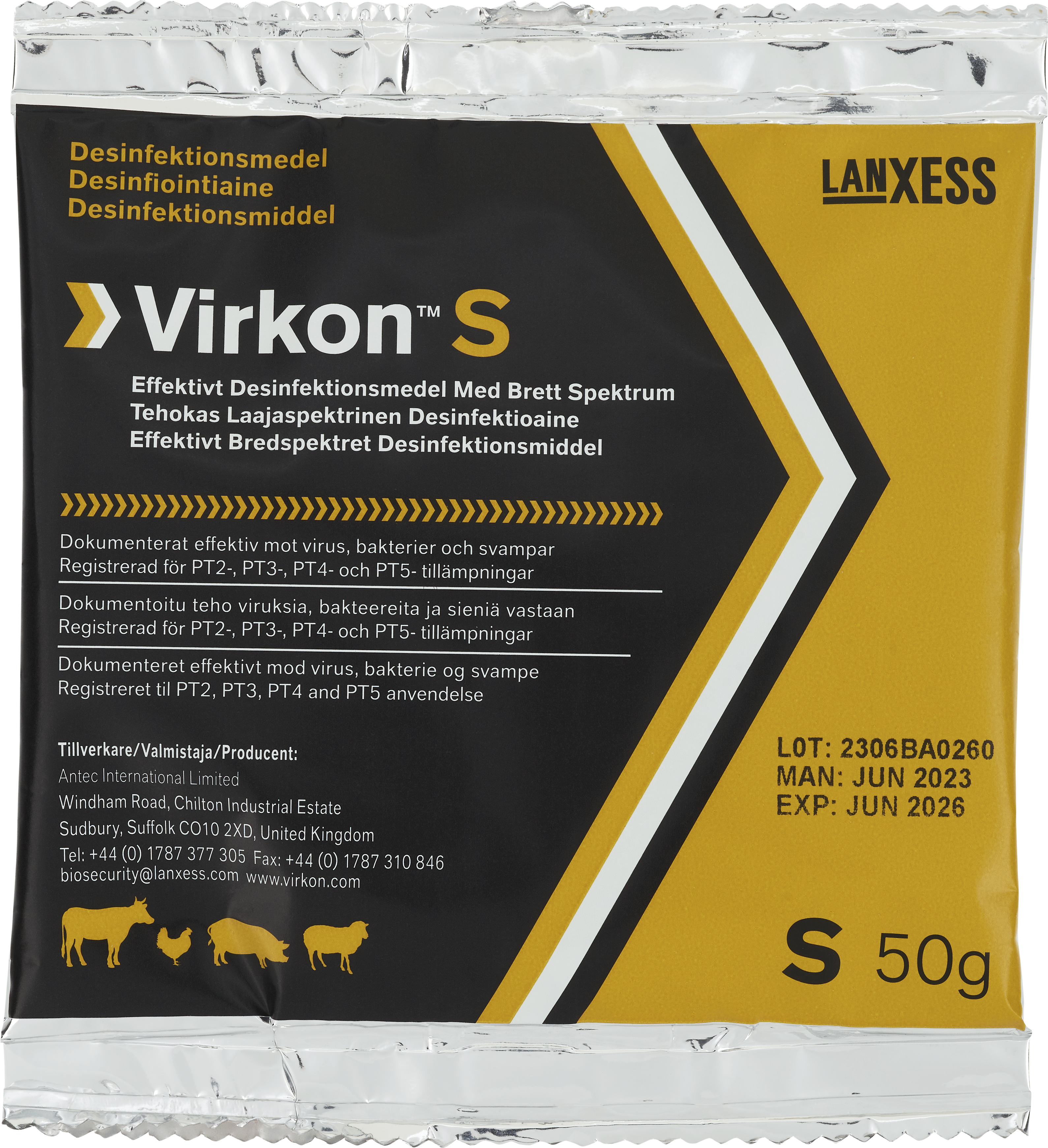 Pharmaxim Sweden AB Virkon S 50 g desinfektionsmedel 50 g