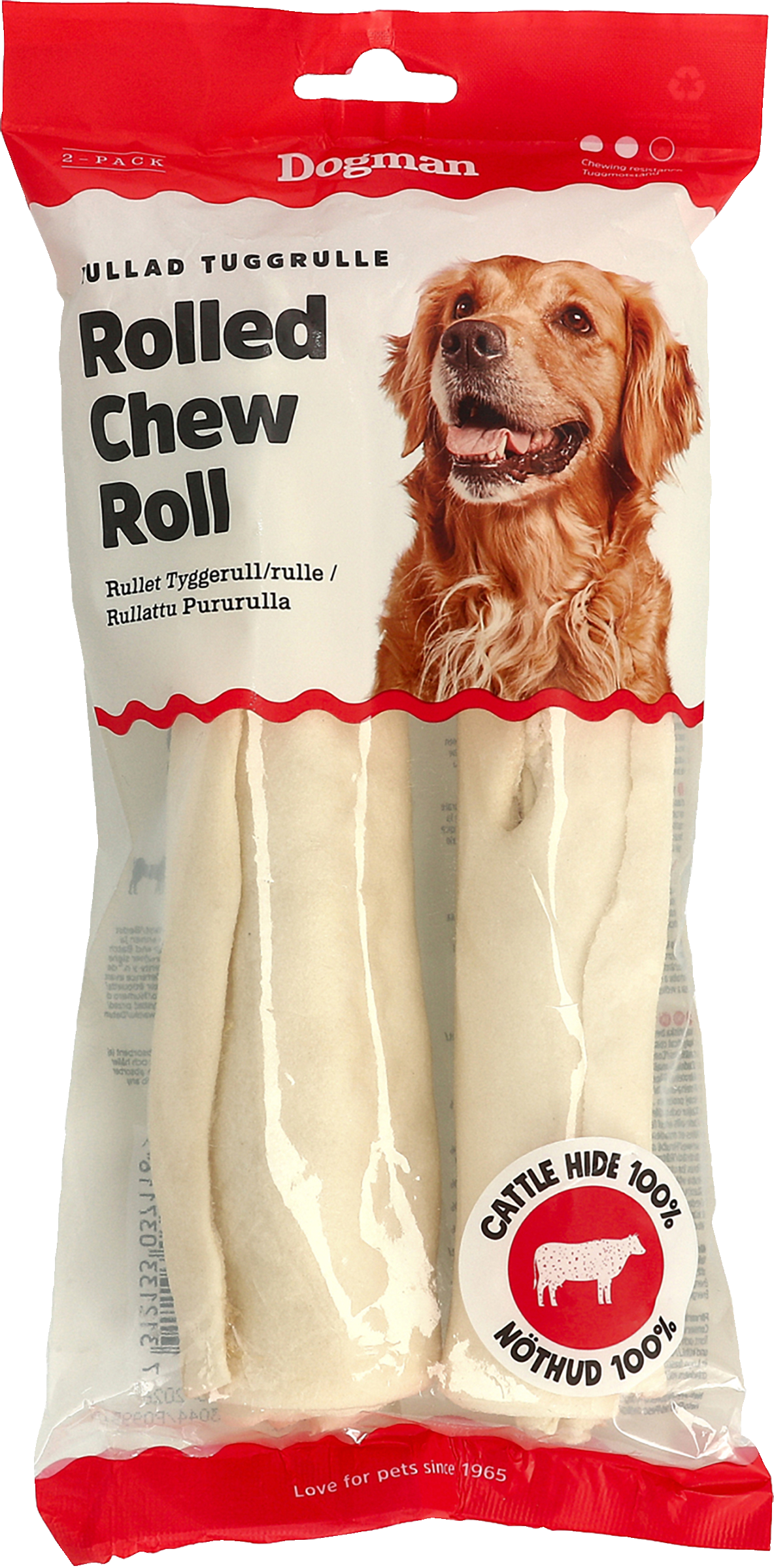 Dogman Tuggrulle Rullad Vit 20cm 150g | Djur och tillbehör till husdjur - Tillbehör till husdjur | Apoteka
